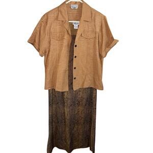 Vintage Robbie Bee Petite 100% silk two-piece dress and jacket outfit set (8P)